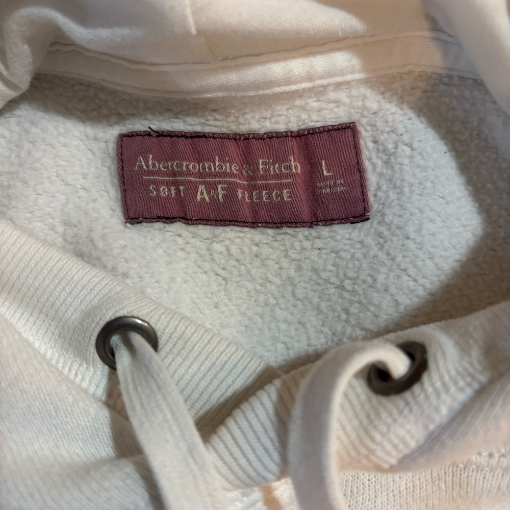 Abercrombie & Fitch Ivory Hoodie with Logo - Picture 6 of 8